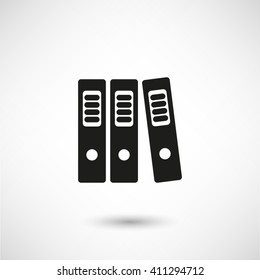 binders - black vector   icon with shadow