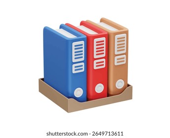 binders document folder icon 3d render illustration