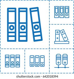 Binders icon. set of 6 binders outline icons such as