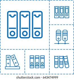 Binders icon. set of 6 binders outline icons such as