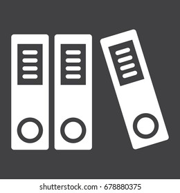 Binders solid icon, business and folder, vector graphics, a glyph pattern on a black background, eps 10.