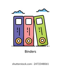 Binders vector filled outline icon style illustration. Symbol on White background EPS 10 File
