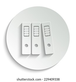  binders   - vector icon with shadow on a round button