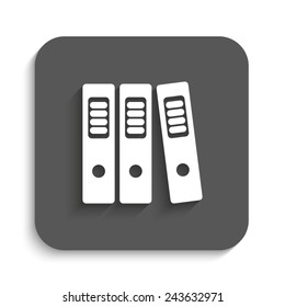   binders - vector icon with shadow on a grey button