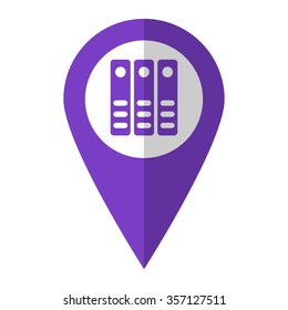 binders - vector icon;  violet map pointer