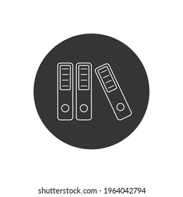 Binders vector line white icon on flat