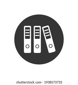 Binders vector white icon on flat