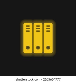 Binders yellow glowing neon icon