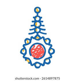 bindi forehead decoration doodle icon sketch vector. bindi forehead decoration sign. isolated symbol illustration