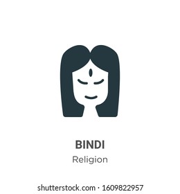 Bindi glyph icon vector on white background. Flat vector bindi icon symbol sign from modern religion collection for mobile concept and web apps design.
