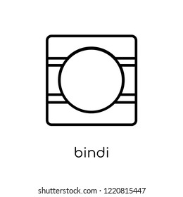 Bindi icon. Trendy modern flat linear vector Bindi icon on white background from thin line india collection, editable outline stroke vector illustration