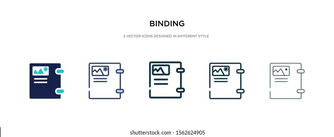 Binding Icon In Different Style Vector Illustration. Two Colored And Black Binding Vector Icons Designed In Filled, Outline, Line And Stroke Style Can Be Used For Web, Mobile, Ui