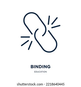 binding icon from education collection. Thin linear binding, education, bind outline icon isolated on white background. Line vector binding sign, symbol for web and mobile