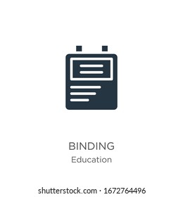 Binding icon vector. Trendy flat binding icon from education collection isolated on white background. Vector illustration can be used for web and mobile graphic design, logo, eps10