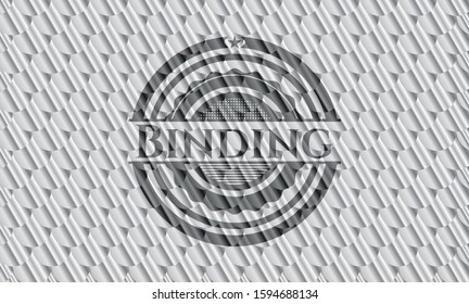 Binding silver emblem or badge. Scales pattern. Vector Illustration. Detailed.