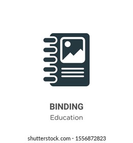 Binding vector icon on white background. Flat vector binding icon symbol sign from modern education collection for mobile concept and web apps design.