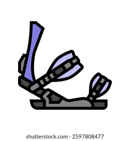 bindings snowboard  color icon vector. bindings snowboard  sign. isolated symbol illustration
