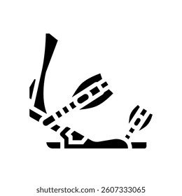 bindings snowboard  glyph icon vector. bindings snowboard  sign. isolated symbol illustration