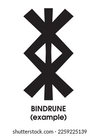 Bindrune. Protective sign. Viking bind rune silhouette. Scandinavian bind runes design for different patterns and background