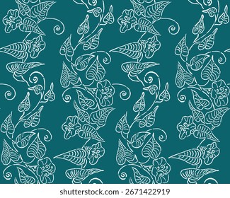 Gebundene Unkrautblumen auf tealem Hintergrund. Vektorgrafik