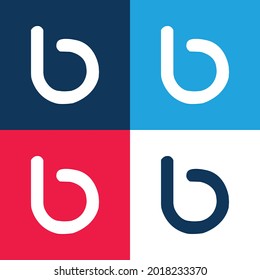 Bing Logotipo azul y rojo cuatro colores mínimo conjunto de iconos