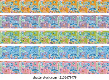Bingata design obi (color variation)