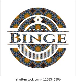 Binge arabesque badge. arabic decoration.