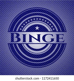 Binge badge with jean texture