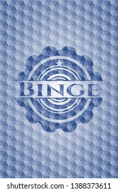 Binge blue badge with geometric pattern background. Vector Illustration. Detailed.