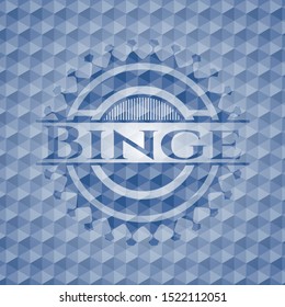 Binge blue hexagon emblem. Vector Illustration. Detailed.