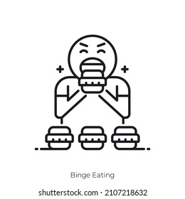 Binge Eating icon. Outline style icon design isolated on white background