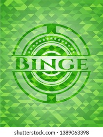 Binge green mosaic emblem. Vector Illustration. Detailed.