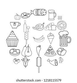 Binge icons set. Outline set of 25 binge vector icons for web isolated on white background
