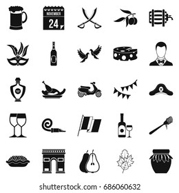 Binge icons set. Simple set of 25 binge icons for web isolated on white background