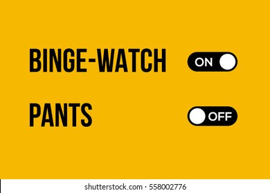 binge watching without pants concept. vector typography creative design for bloggers and social media. minimal style