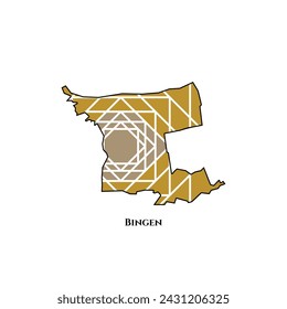 Bingen Map - World Map International vector template. German region silhouette vector illustration