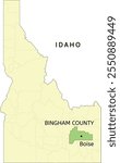 Bingham County and city of Blackfoot location on Idaho state map