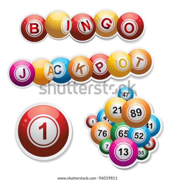 Bingo Ball Sticker Set Stock Vector (Royalty Free) 96019811