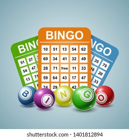 Bingo Ball Tickets Background Vector Illustration Stock Vector (Royalty ...