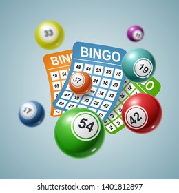 Bingo Ball and tickets background. Vector illustration