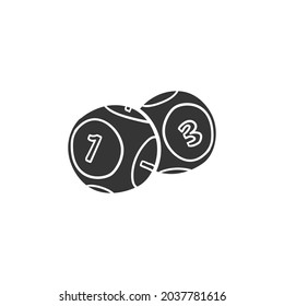 Bingo Balls Icon Silhouette Illustration. Lottery Vector Graphic Pictogram Symbol Clip Art. Doodle Sketch Black Sign.