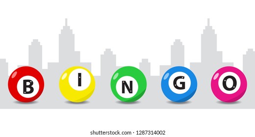 Bingo balls. Bingo lottery game balls. Flat design, vector.