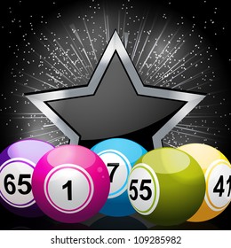 Bingo Balls On Black Star Background