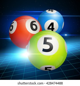 Bingo Balls on a Blue Background. Vector illustration