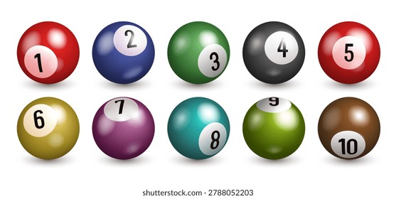 Bingo balls. Vector 3D ball icons isolated on white background.