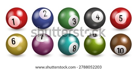 Bingo balls. Vector 3D ball icons isolated on white background.