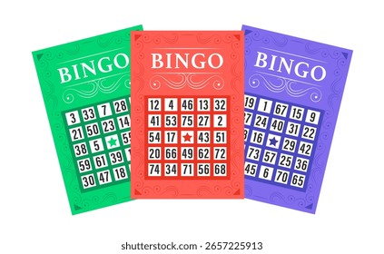 Icono de conjunto de Vectores de Anuncio de bingo