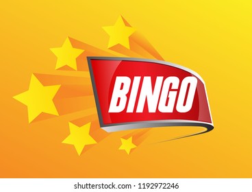 bingo, beautiful greeting card background, poster or banner with 3d prize label decoration theme. design vector illustration