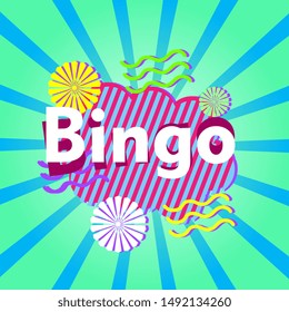 bingo, beautiful greeting card background or banner with retro theme. design illustration