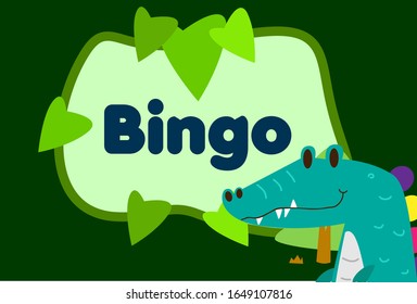 bingo, beautiful greeting card background or template banner with cute baby animal character theme. vector design illustration